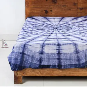 Top Quality Tie Dye Cotton Bed Sheet Bedding Sheet With Pillowcase Multi Purpose Indian Manufacturer For Home Textile And Hotel