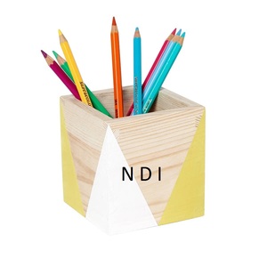Support de rangement pour stylo décoratif de table de bureau à usage multiple Finition brillante Porte-crayon en bois pour stylo - Product Image 4
