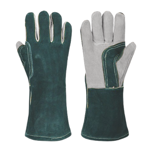 Vente en gros bon marché Gants de soudage en cuir de vachette fendu Gants de sécurité industrielle renforcés Abrasion résistante aux flammes - Product Image 5