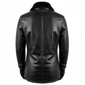 Gants en cuir uni de longueur de poignet pour l'hiver gants de mode de conduite chauds doublés de peau de mouton douce véritable pour hommes et femmes - Product Image 5