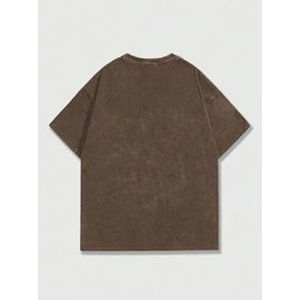 Camiseta deportiva tejida de microfibra de algodón 100% para hombre, Camiseta estampada de manga corta de Color sólido con logotipo personalizado - Product Image 5