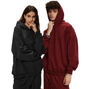 Sudaderas con capucha de felpa francesa en blanco personalizadas de alta calidad para hombres, ropa de calle, sudaderas con capucha de hombro caído de gran tamaño para fábrica - Product Image 1