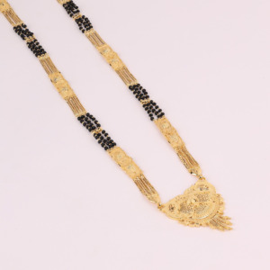 Colgante Mangalsutra de latón y cobre chapado en oro tradicional para mujer, joyería de regalo de temporada de boda - Product Image 2