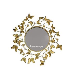 Miroir décoratif d'intérieur de luxe décoratif de fantaisie de conception de feuille d'or en métal pour la maison miroir mural décoratif décor de salon - Product Image 2