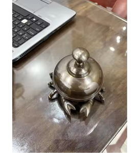 Antique Brass Desk Bell Durable Religious Style Office Table Top Bell Handcrafted with Polished <b>Crab</b> Office Metal Crafts - Product Image 3