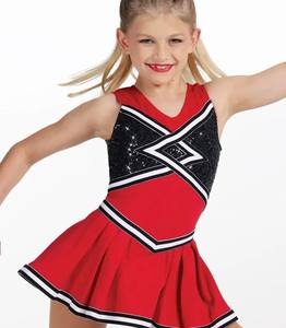 Wholesale Eco-Friendly Breathable Cheerleading Costume Customized Cheer <b>Dress</b> Skirt Top <b>Rhinestones</b> High Quality Uniform Trend - Product Image 5