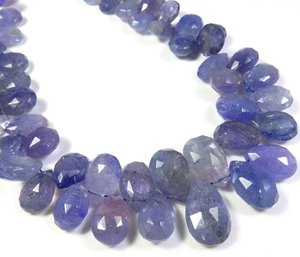 ลูกปัดลูกแพร์แบบเหลี่ยมเพชรพลอยแทนซาไนต์เกรดสูง9เกลียว8-14มม. พลอยแอฟริกันธรรมชาติคุณภาพสูง - Product Image 2