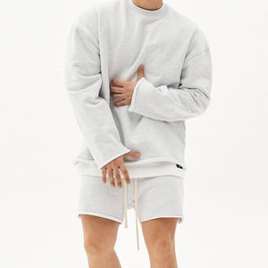 ชุดวอร์มแขนยาวของผู้ชายเสื้อสเวตเชิ้ตแบบสวมหัวสำหรับฤดูใบไม้ผลิผ้าคอตตอนผสมสีทึบออกแบบได้ตามต้องการ - Product Image 4