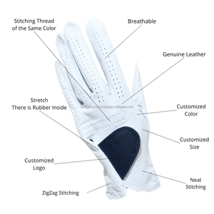 Guantes de golf de piel de oveja zurda personalizados de primera calidad para hombres y mujeres, cuero Cabretta transpirable, logotipo personalizado, deportes al aire libre accesibles - Product Image 5