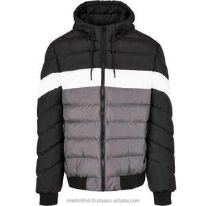 Blouson matelassé décontracté unisexe en polyester/coton épais et chaud avec capuche, style nouveau, patchwork enduit, vente en gros du fabricant - Product Image 3