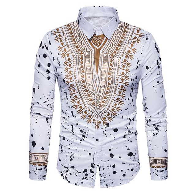 High Quality Men white Dress Long Sleeve Shirt antique New Solid Male Plus Size Regular Fit Custom Printed Men's Casual Shirts