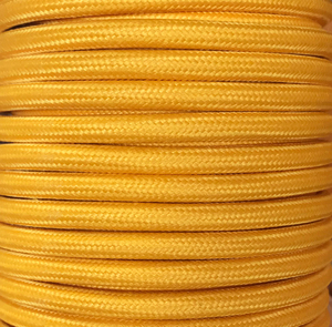 Striscia di 5 metri. Cavo tessile decorativo, colore senape opaco liscio (CIR62CM05) - Product Image 1