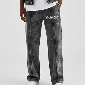 กางเกงสเวตแพนท์ทรงตรงแบบลำลองสั่งตัดพิเศษ ล้างสีแบบแอซิด สไตล์สตรีทแวร์สุดเท่ ผ้าหนา สำหรับผู้ชาย - Product Image 3
