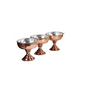 <b>Set</b> Of 3 Stainless Steel Hammered Ice Cream <b>Cup</b> Customized Shape And Size Copper Color Ice Cream <b>Cup</b> For Hot Selling - Product Image 1