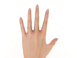 แหวนหมั้นเพชรรัศมีวงแหวนแบบสั่งทำสำหรับมหาวิหารเครื่องประดับชุบโรเดียมสำหรับงานแต่งงาน - Product Image 2