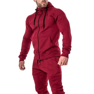 2024 nuevo logotipo personalizado deportes hombres Jogger Fitness completo gimnasio Jogging cremallera chándal conjunto pantalones lisos traje de dos piezas - Product Image 1
