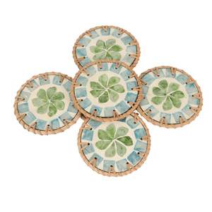 Dessous de verre rond incrusté de vadrouille en rotin naturel avec un design varié pour dessus de table et ustensiles de cuisine en gros faits à la main du Vietnam - Product Image 5