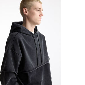 Sudadera con Capucha Casual Hip Hop de Manga Larga, Sudadera con Estampado Lavado Ácido, Tops Extra Grandes, Sudadera Extra Grande - Product Image 1