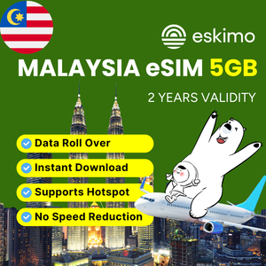 Travel New Top Digital (No se requiere SIM física) Smartphones azules con datos de Eskimo Travel Malaysia-5GB - Product Image 4