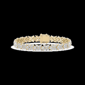 Bracelet en or massif 14 carats avec diamants de laboratoire de 9,13 carats (clarté EF/VS), taille marquise et ronde, longueur de 7 pouces - Product Image 1