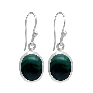 Pendientes Colgantes de Plata de Ley 925 con Piedra Preciosa de Malaquita Verde Ovalada, Hechos a Mano, Regalo de Moda para Fiestas, Bodas y Aniversarios - Product Image 4