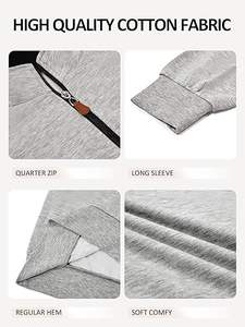 Sweat-shirts à manches longues en coton léger de qualité supérieure pour hommes, à fermeture éclair sur le devant - Product Image 2