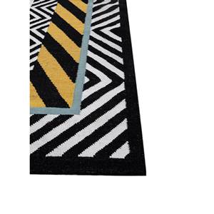 Alfombras Geométricas de Lana Alhambra 9x12 Rectangulares para Pasillo y Sala de Estar, Gris y Negro, Tejido Plano ADWP-13052 - Product Image 4