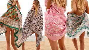 Sarung pantai katun pakaian olahraga jenis Bikini pakaian pesta syal desain kustom pengiriman cepat penutup sempurna atau hadiah - Product Image 5