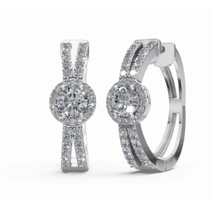 Boucles d'oreilles en diamant en forme de cercle Arsinoe Radiance 9 KT 14 KT 18 KT Or Coupe ronde Bijoux cultivés en laboratoire Vente en gros OEM B2B Fournisseur d'exportation - Product Image 1