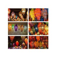 Lanterne indienne soie bohème mariage décor Boho lanternes lampes pliables coloré bohème tente tentures lustres de jardin