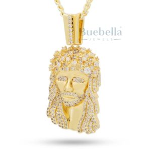 Hip Hop Iced Out Plata de Ley 925 Notorious B.I.G. 14K Chapado en oro Diamante Moissanite Jesus Fine Pendant Jewelry - Product Image 1