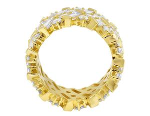 Trendy 10K Gold Band <b>Ring</b> with Lab Grown Diamonds Unique Linked Style Hip Hop <b>Mens</b> Stylish Fashion Jewelry - Product Image 2