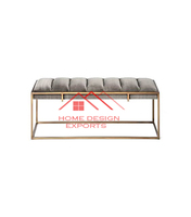 Mobilier de maison de luxe Offre Spéciale d'intérieur tissu rembourré hôtel coussin doux banc moderne avec pieds en acier inoxydable doré