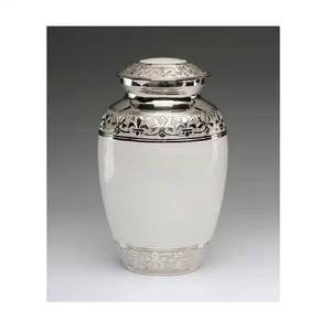 Belle urne décorative en aluminium pour cendres humaines Urne commémorative en métal de qualité supérieure idéale pour les funérailles et la décoration intérieure - Product Image 1