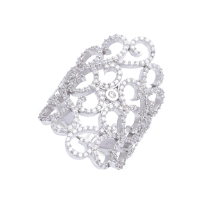Anillos de racimo de joyería fina de Plata de Ley 925, joyería chapada en rodio, elegante diseño de flor de loto, piedra CZ - Product Image 3