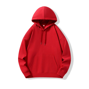 400g heavy Terry logotipo personalizado con capucha moda hombres y mujeres color sólido suéter de algodón puro Sudadera con capucha suelta de manga larga - Product Image 1