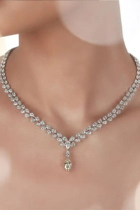 Collier en diamant blanc de luxe européen à forte demande, taille poire, cultivé en laboratoire, VS1, pour mariage, ensemble de bijoux cultivés en laboratoire - Product Image 4