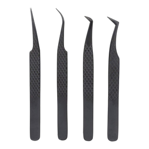 Pince à épiler incurvée Extension de cils Or Diamant Isolation précise Volume Pince à épiler Extensions de cils couleur plasma bleu - Product Image 5