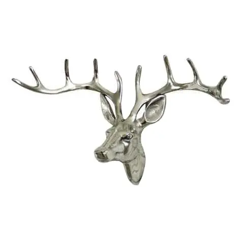 Etched Aluminum Wall Stag Hot Selling Aluminium Polished Wall Mounted Antler Wall Decor Art For Home Hotel Restaurant Decoration