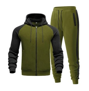 Men's Hooded Casual Premium Athletic Yoga Tracksuit Set with Custom Logo Zipper Jacket and Jogger Pants for Sports & Jogging - Product Image 1