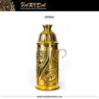 Farida Luxe Cache-vent pour Chicha en Laiton Doré, Mini, Unique, Fait Main, Gravé à la Main, Ajour, Logo Personnalisé Égyptien, en Métal, pour Fumer la Chicha