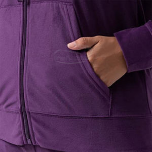 Ensemble de survêtement 2 pièces pour femmes poids lourd personnalisé sweat à capuche zippé à manches longues pantalons de survêtement écologique grande taille veste d'hiver chaude - Product Image 4