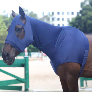 Capucha de caballo elástica con cobertura facial completa y ajuste seguro para protección y cuidado de la capucha de caballo - Product Image 6