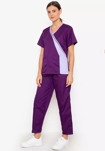 Ensembles de gommages pour hôpitaux avec col en V et logo personnalisé OEM en vente chaude uniformes médicaux d'infirmières pour femmes tissu tricoté à chaud - Product Image 2