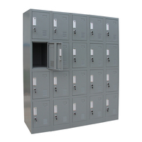 Casiers en acier pour vestiaires de salle de sport, écoles, armoire à casiers en acier à 20 portes, casier métallique multi-portes pour le personnel de bureau