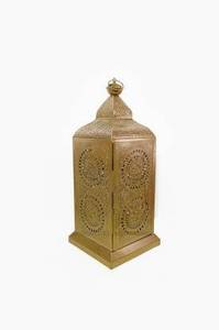 Linterna de Metal colgante grande de latón AK en oro con acabado antiguo diseño marroquí linterna de lujo para decoración Interior de restaurante - Product Image 5