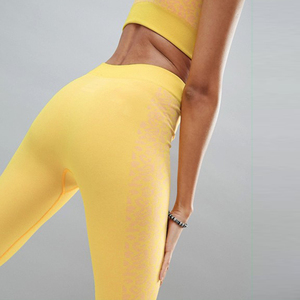 Taille haute élastique sans couture femmes Gym Fitness vêtements actifs bout à bout solide sans couture course Leggings pour les femmes - Product Image 4