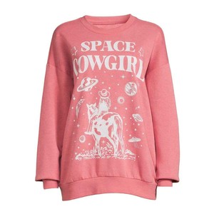 Women's <b>Stand</b> Collar Sweatshirt Oversized Printed Hoodie Breathable Fabric Front Logo Winter Spring Casual Wear - Product Image 2