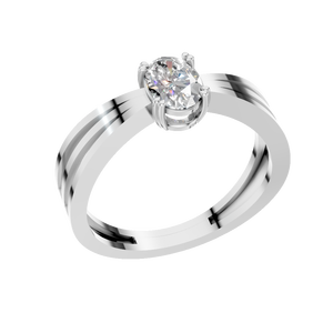 Iced Out Jewelry 14k White Gold Moissanite 0.5 Ct Oval Cut Signet Engagement <b>Ring</b> <b>Band</b> for Wedding/Party - Product Image 1