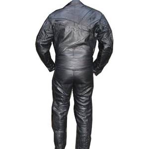 M Motorcycle Riding Racing Track Suit con relleno All Leather Drag Suit-Negro, mediano-2 piezas - Product Image 3